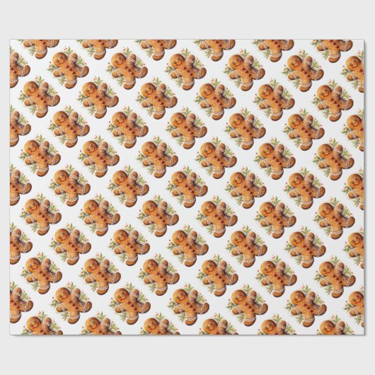 Christmas Gingerbread Mann mit Holly Geschenkpapier (Flach)