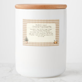 Christmas Gingerbread Mix Brown Gingham Labels Lebensmitteletikett