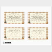 Christmas Gingerbread Mix Brown Gingham Labels Rechteckiger Aufkleber (Blatt)