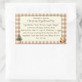 Christmas Gingerbread Mix Brown Gingham Labels Rechteckiger Aufkleber (Tasche)