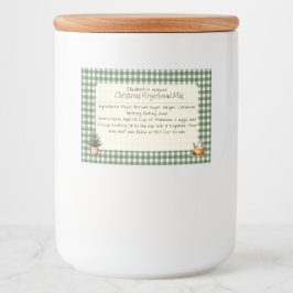Christmas Gingerbread Mix Green Gingham Labels Lebensmitteletikett