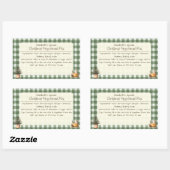Christmas Gingerbread Mix Green Gingham Labels Rechteckiger Aufkleber (Blatt)