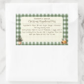 Christmas Gingerbread Mix Green Gingham Labels Rechteckiger Aufkleber (Tasche)