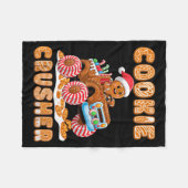 Christmas Gingerbread Pajamas Cookie Crusher Monst Fleecedecke (Vorderseite (Horizontal))