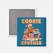 Christmas Gingerbread Pajamas Cookie Crusher Monst Magnet (Vorderseite/Rückseite)