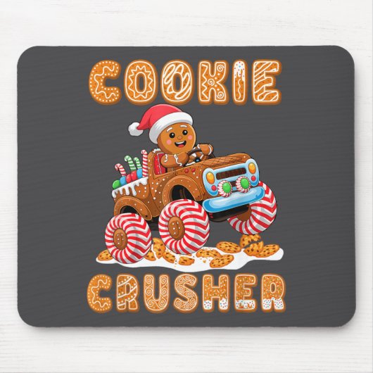 Christmas Gingerbread Pajamas Cookie Crusher Monst Mousepad (Vorne)