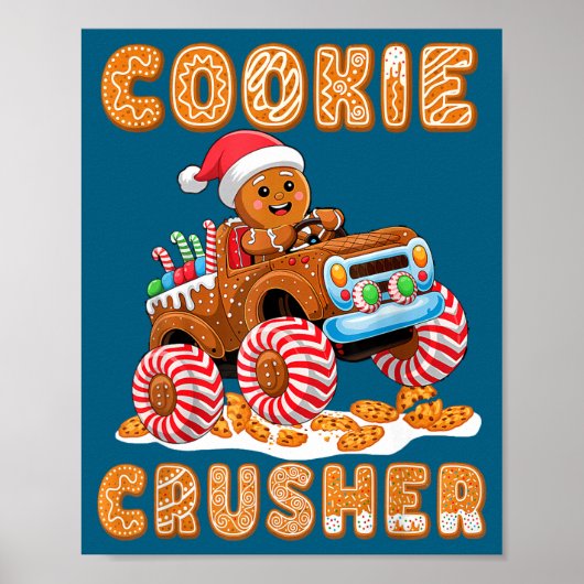 Christmas Gingerbread Pajamas Cookie Crusher Monst Poster (Vorne)