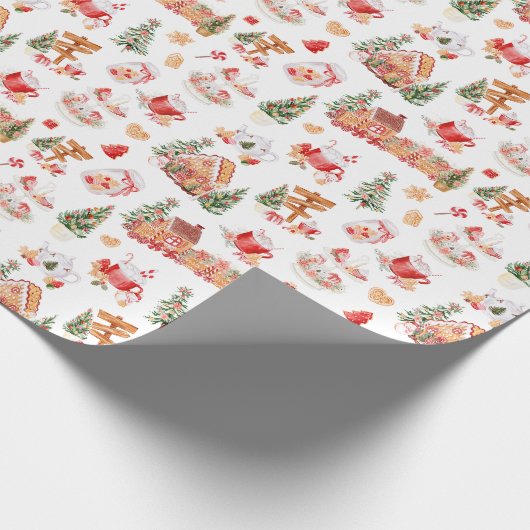 Christmas Gingerbread Red Geschenkpapier (Ecke)