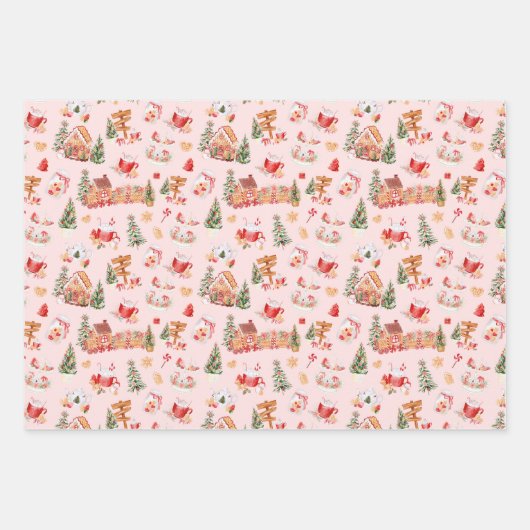 Christmas Gingerbread Red Geschenkpapier Set (Vorderseite 2)