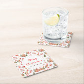 Christmas Gingerbread Red Merry Christmas Rechteckiger Pappuntersetzer (Vor Ort)