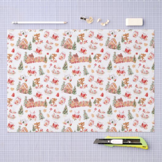 Christmas Gingerbread Red Seidenpapier (Handwerk)