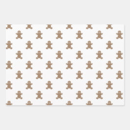 Christmas Gingerbread Reindeer Red Candy Canes Geschenkpapier Set