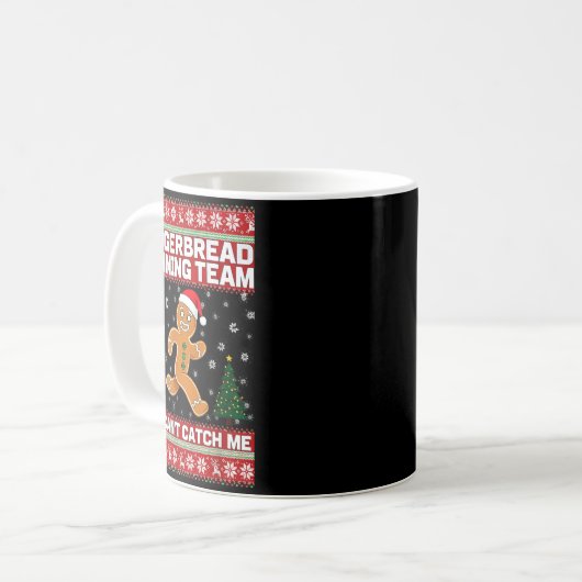 Christmas Gingerbread Running Team Funny Xmas Tee Kaffeetasse (Vorderseite Links)