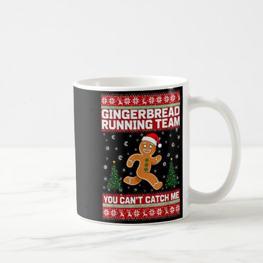 Christmas Gingerbread Running Team Funny Xmas Tee Kaffeetasse (Rechts)