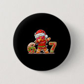 Christmas Gingerbread Six Seven 67 Ice Cream Drip  Button (Vorderseite)