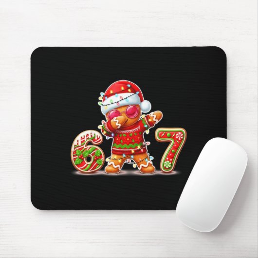Christmas Gingerbread Six Seven 67 Ice Cream Drip  Mousepad (Mit Mouse)