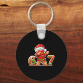 Christmas Gingerbread Six Seven 67 Ice Cream Drip  Schlüsselanhänger (Vorderseite)