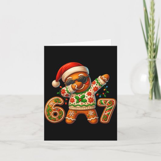 Christmas Gingerbread Six Seven 67 Meme Xmas Slang Karte (Vorderseite)