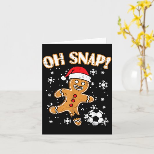 Christmas Gingerbread Soccer Oh Snap Funny Xmas Bo Karte (Gelbe Blume)