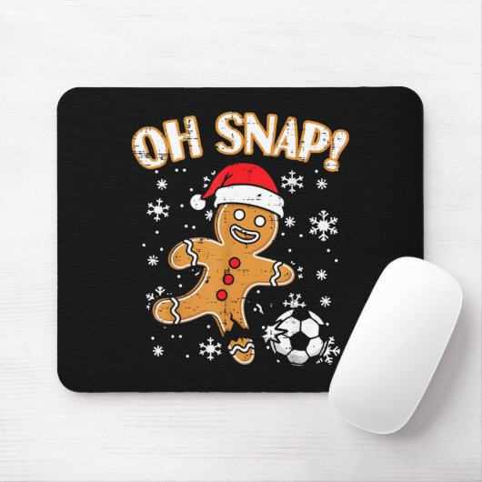 Christmas Gingerbread Soccer Oh Snap Funny Xmas Bo Mousepad (Mit Mouse)