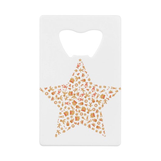 Christmas Gingerbread Star Geldbeutel Flaschenöffner (Vorderseite)