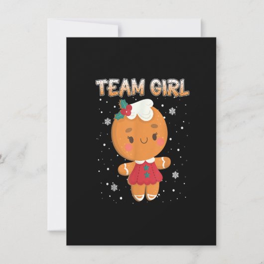 Christmas Gingerbread Team Girl Gender Reveal Shir Einladung (Vorderseite)