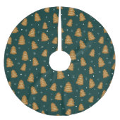 Christmas Gingerbread Trees Polyester Weihnachtsbaumdecke (Vorderseite)