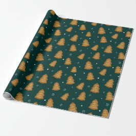 Christmas Gingerbread Trees Wrapping Paper Geschenkpapier