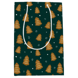 Christmas Gingerbread Trees Wrapping Paper Mittlere Geschenktüte