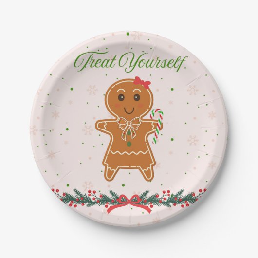 Christmas Gingerbread Woman Pappteller (Vorderseite)