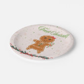 Christmas Gingerbread Woman Pappteller (Schrägansicht)
