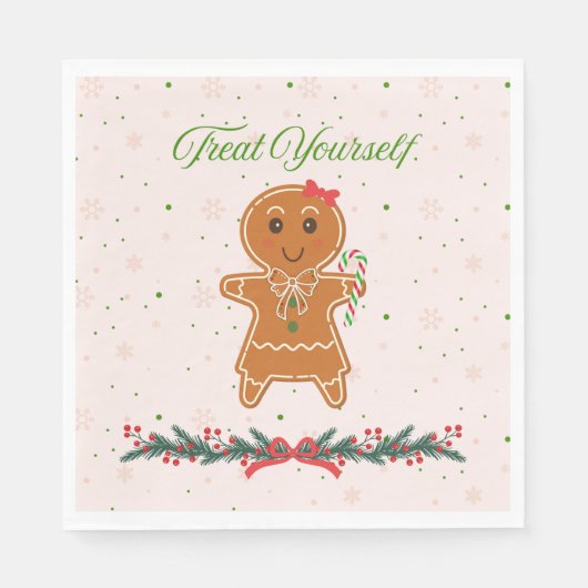 Christmas Gingerbread Woman Serviette (Vorderseite)