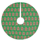 Christmas Gingerbread Woman With Candy Cane Polyester Weihnachtsbaumdecke (Vorderseite)