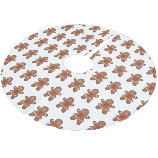 Christmas Gingerbread Women Polyester Weihnachtsbaumdecke (Schrägansicht)
