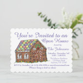 Christmas Gingerbrett Holiday Open House Party Einladung (Stehend Vorderseite)