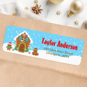 Christmas Gingerbrett House Blue and Red