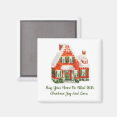 Christmas Gingerbrett House Square Magnet (Vorderseite/Rückseite)