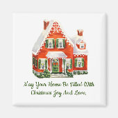 Christmas Gingerbrett House Square Magnet (Vorne)