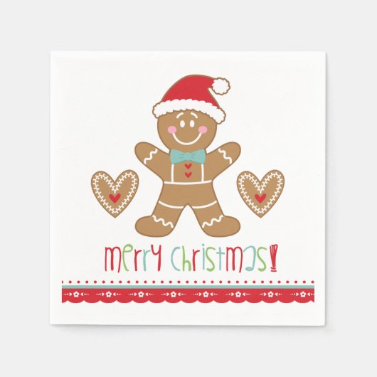 Christmas Gingerbrett Party Napkin Serviette (Vorderseite)
