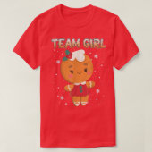 Christmas Gingerbrett Team Girl Gender Reveal Wom T-Shirt (Design vorne)