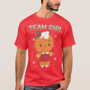 Christmas Gingerbrett Team Girl Gender Reveal Wom T-Shirt