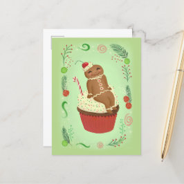 Christmas Gingerbrot Mann Postkarte