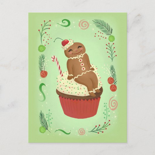 Christmas Gingerbrot Mann Postkarte (Vorderseite)