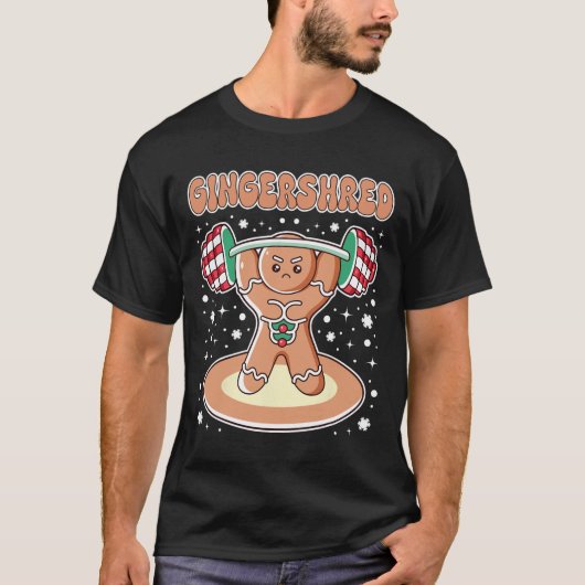 Christmas Gingershred Funny Gingerbread Man Gym Bo T-Shirt (Vorderseite)