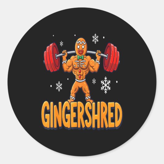 Christmas Gingershred Gym Bodybuilding Funny Ginge Runder Aufkleber (Vorderseite)
