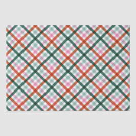 Christmas Gingham Pattern Gewebepapier Seidenpapier