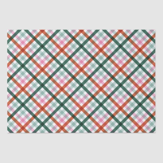 Christmas Gingham Pattern Gewebepapier Seidenpapier (Vorderseite)