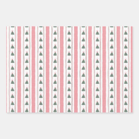 Christmas Gingham Ribbon  Geschenkpapier Set (Vorderseite 3)