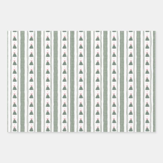 Christmas Gingham Ribbon  Geschenkpapier Set (Vorderseite 2)