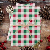 Christmas Gingham - Rot, Grün und Weiß Geschenkpapier Set